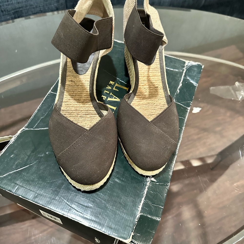 Ralph Lauren brown wedges